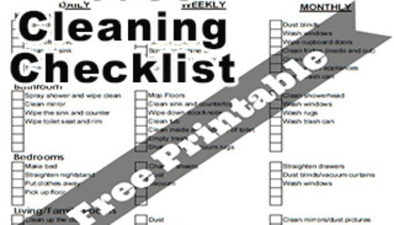 checklist cleaning house